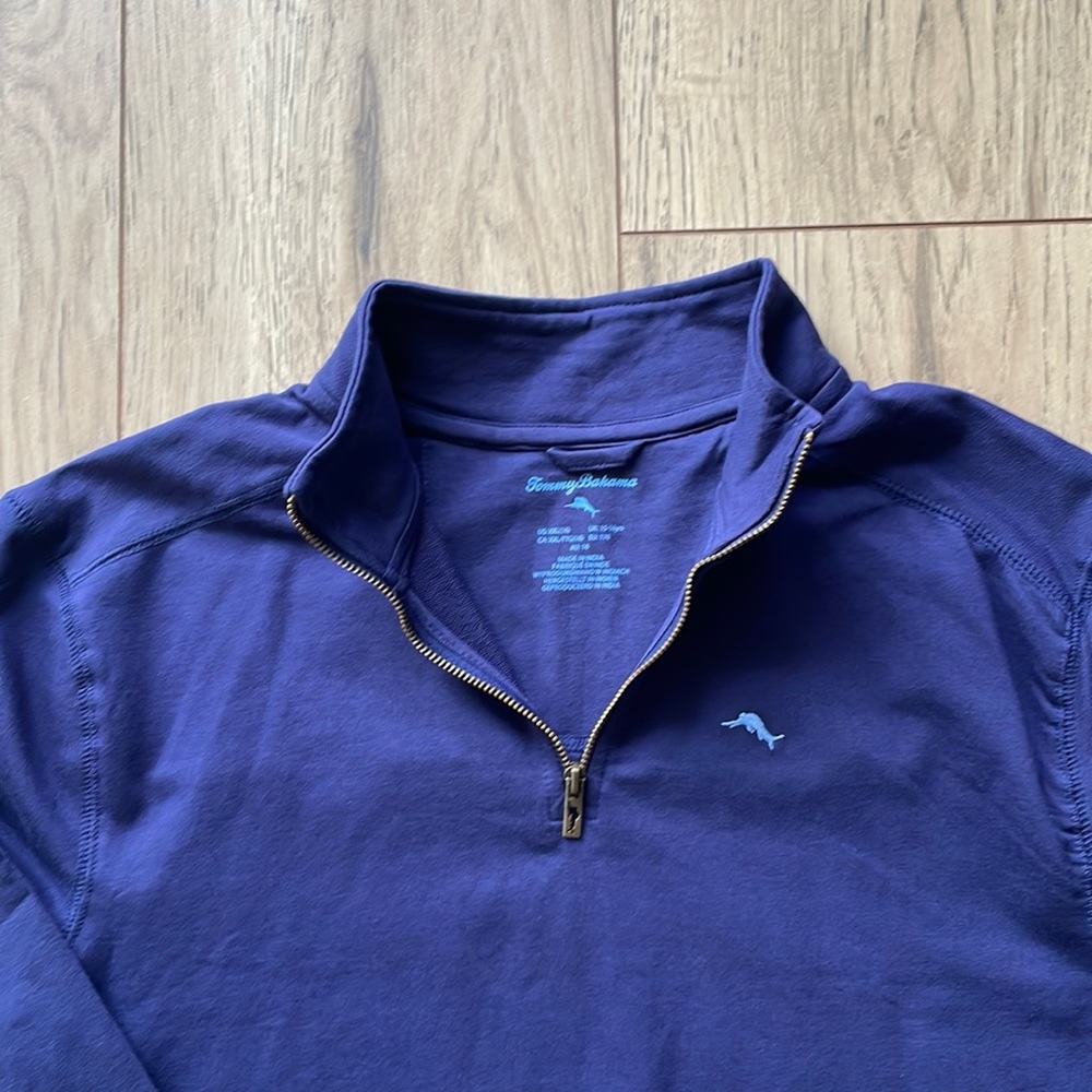 NWT Tommy Bahama Kids 1/4 Zip Navy Blue Pullover Sweater